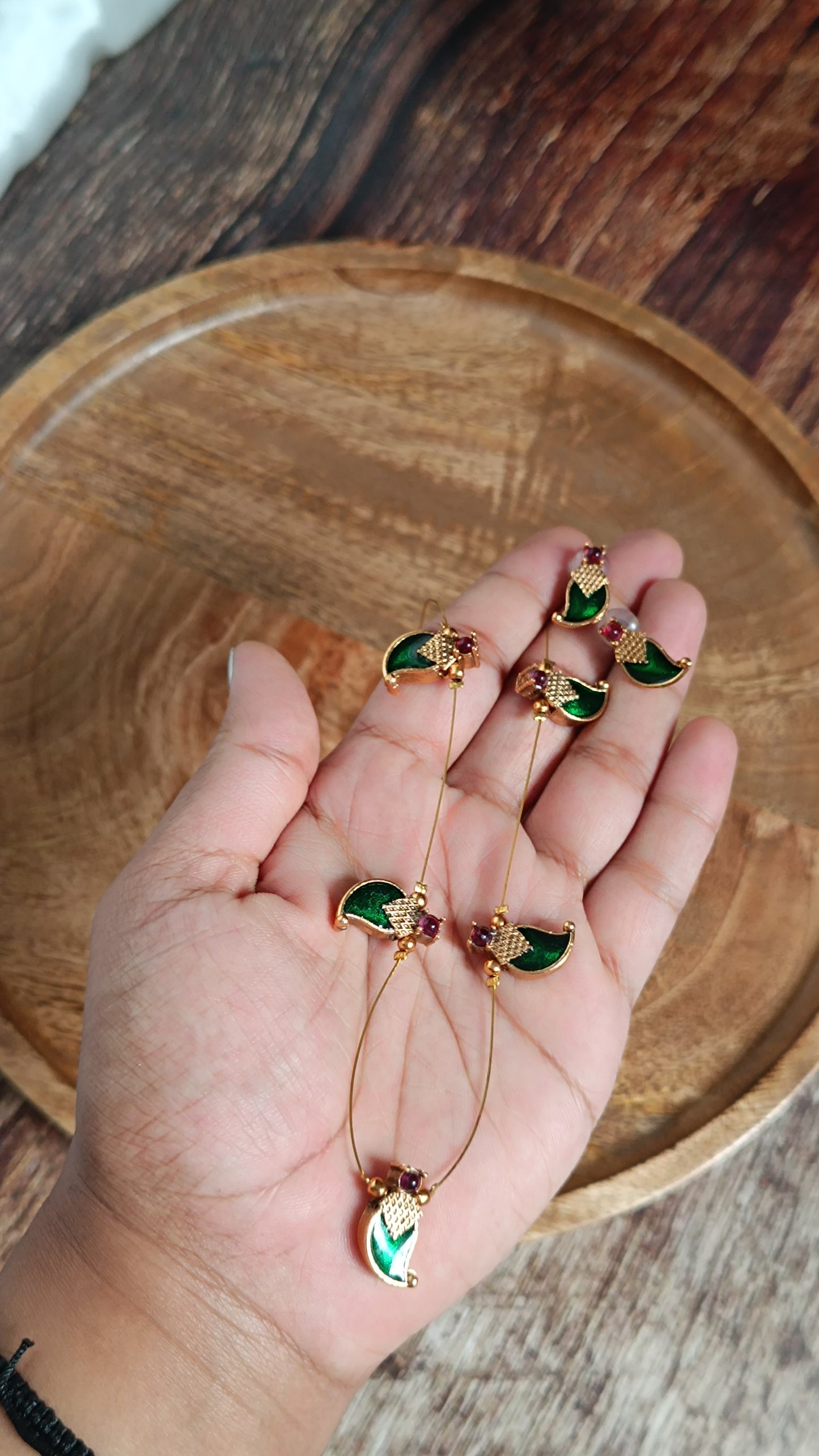 Invisible Mango Necklace with Stud IN1002