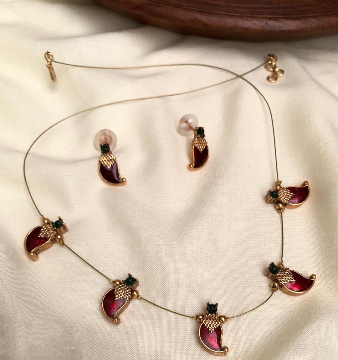Invisible Mango Necklace with Stud IN1002