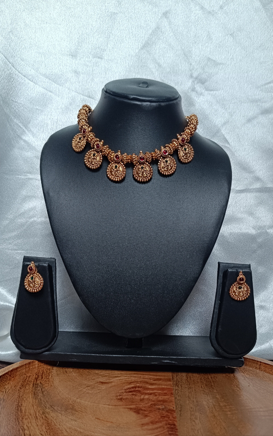 Antique Non-Idol Coin Necklace Set NEC1004
