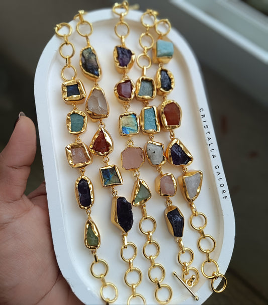 Raw Crystal Charm Bracelets CH4001
