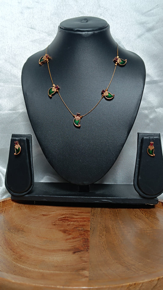 Invisible Mango Necklace with Stud   IN1002